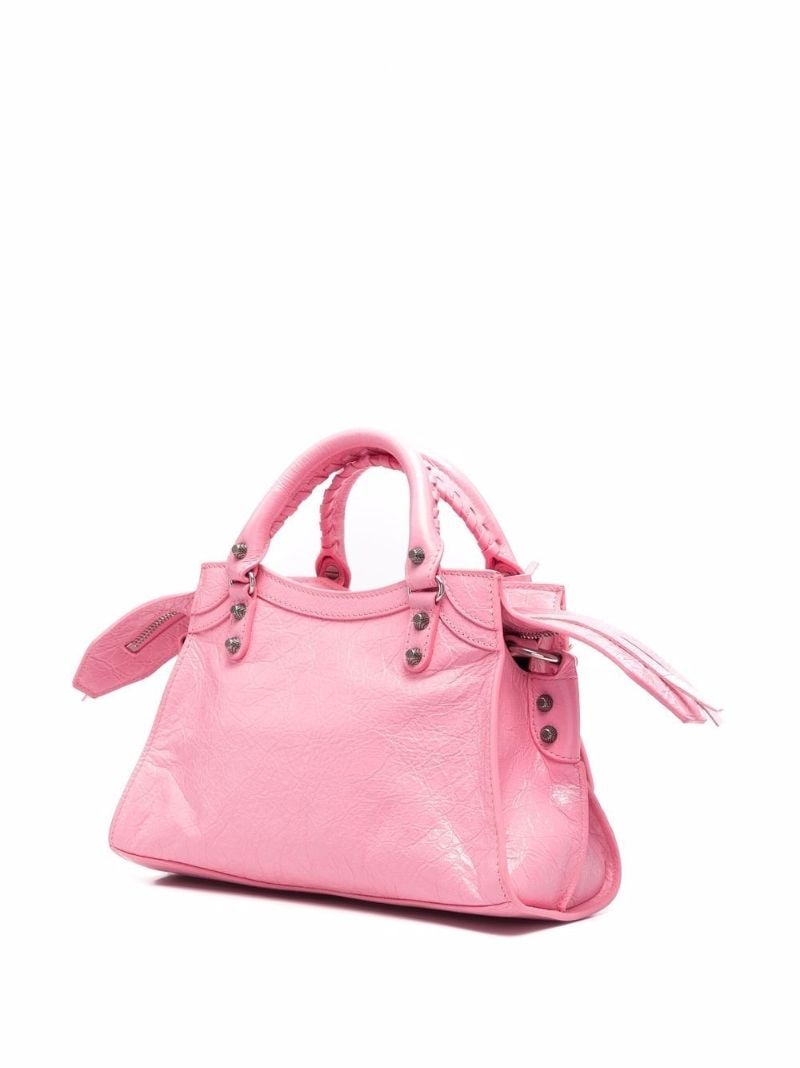 Pink Neo Cagole Mini Leather Tote Bag