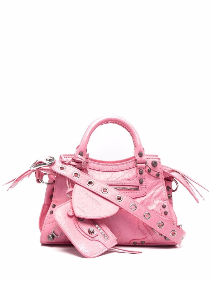 Pink Neo Cagole Mini Leather Tote Bag