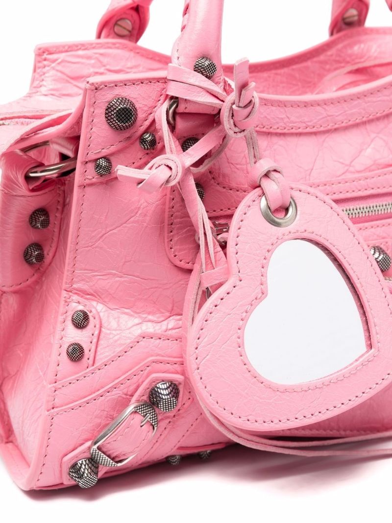 Pink Neo Cagole Mini Leather Tote Bag
