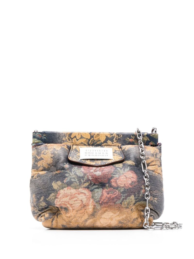 Grey Glam Slam Floral Leather Mini Bag