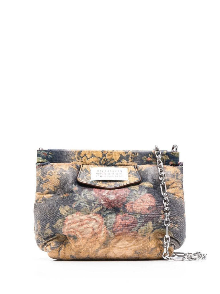 Grey Glam Slam Floral Leather Mini Bag