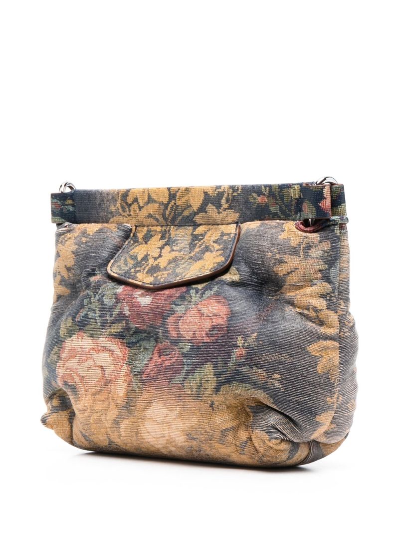 Grey Glam Slam Floral Leather Mini Bag