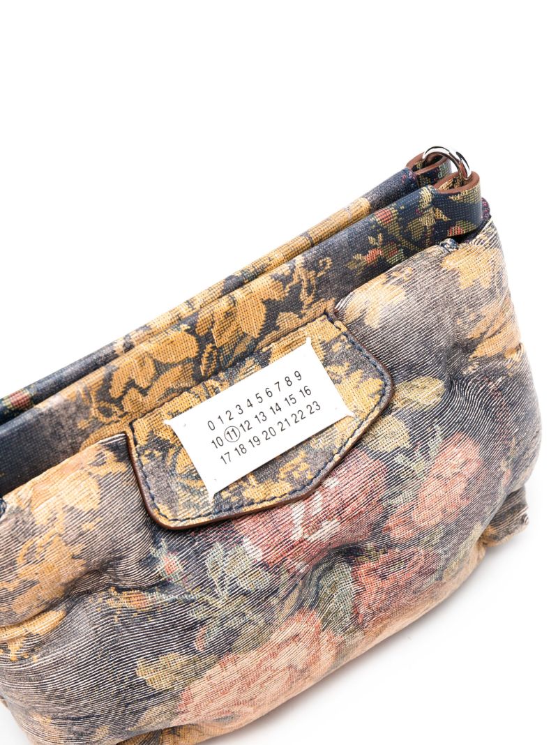 Grey Glam Slam Floral Leather Mini Bag