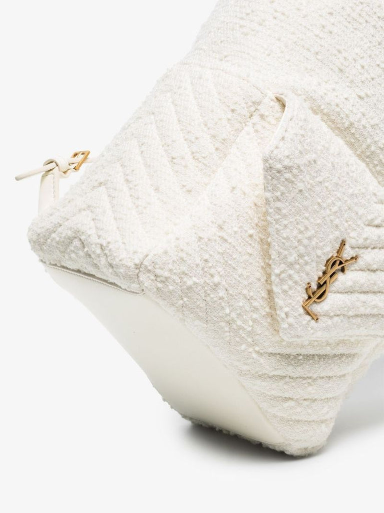 White Joe Tweed BouclÃ_x0083_Â© Leather Backpack