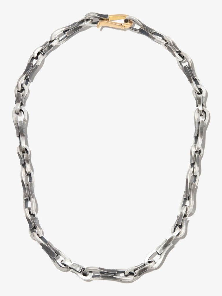18k Yellow Gold and Sterling Silver Large Link Necklace