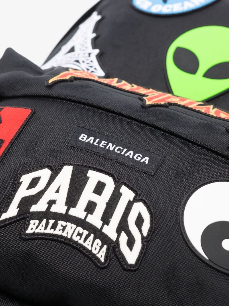 Black Explorer Patch Canvas Backpack