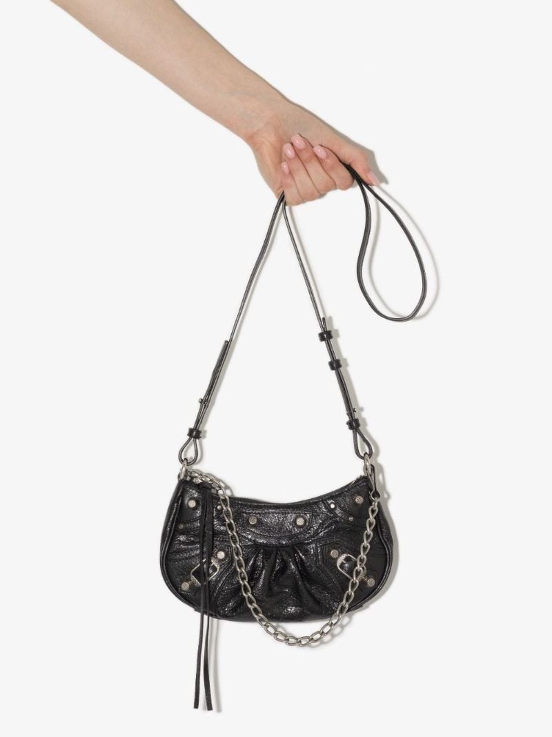 Black Le Cagole Mini Leather Shoulder Bag