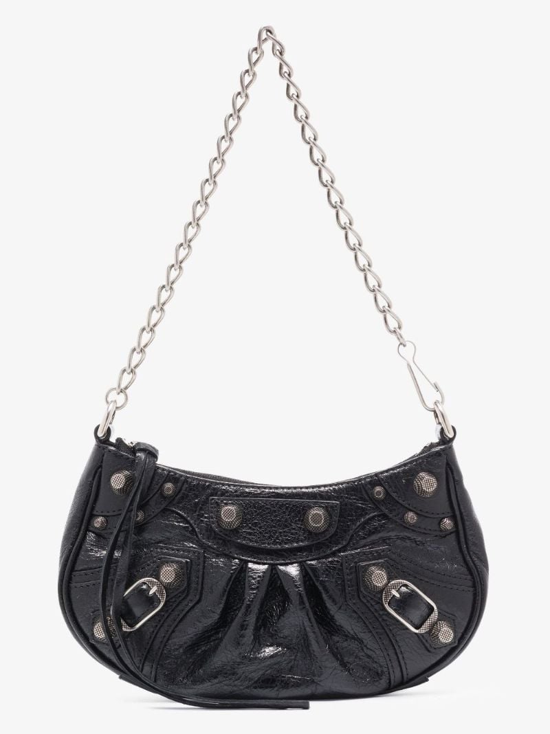 Black Le Cagole Mini Leather Shoulder Bag