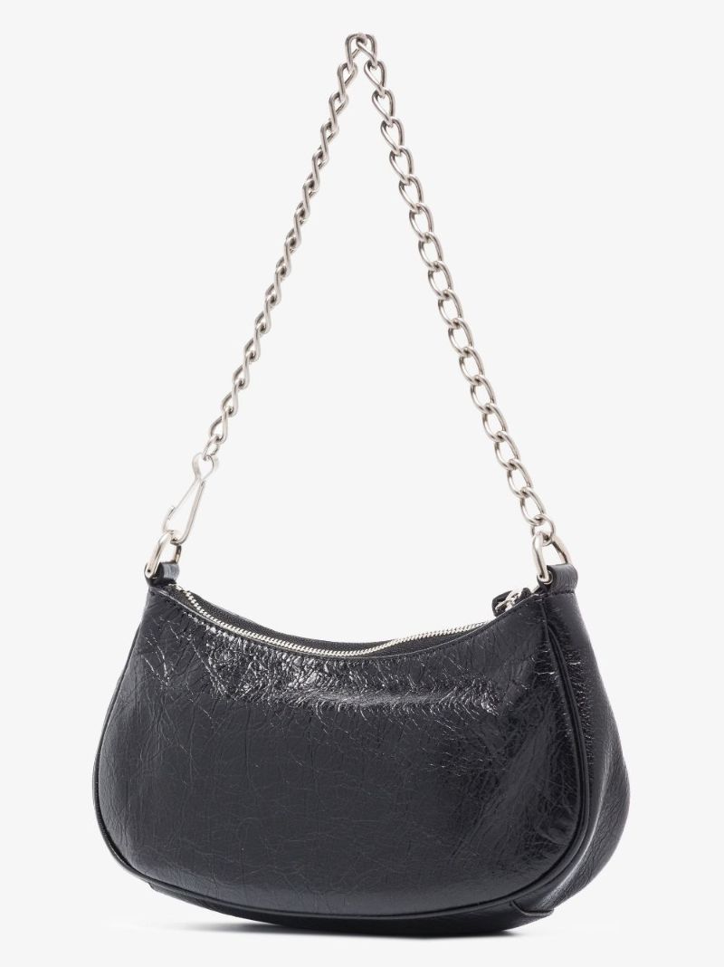 Black Le Cagole Mini Leather Shoulder Bag