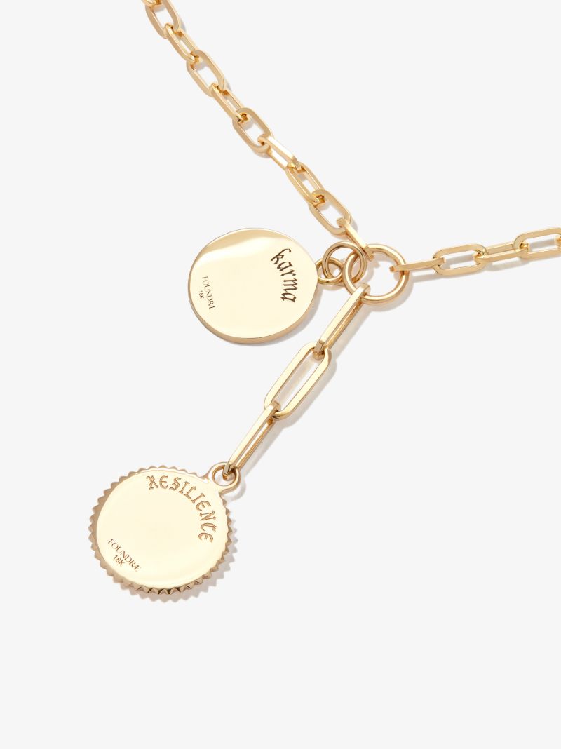 18k Yellow Gold Karma Resilience Refined Clip Chain Necklace