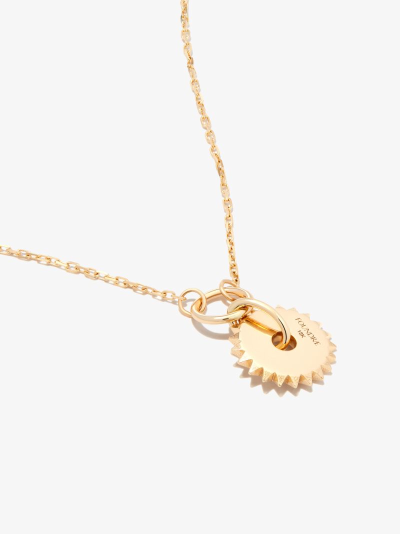 18k Yellow Gold Pave Disc Thread Chain Diamond Necklace