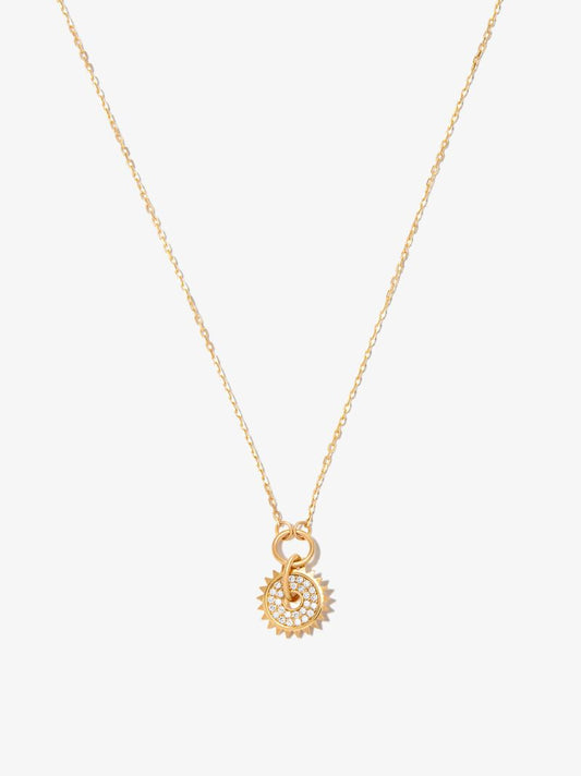 18k Yellow Gold Pave Disc Thread Chain Diamond Necklace