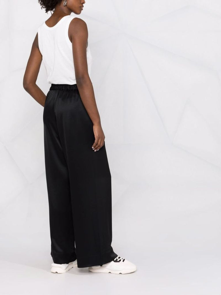 Black Classic Tech Wide-leg Trousers