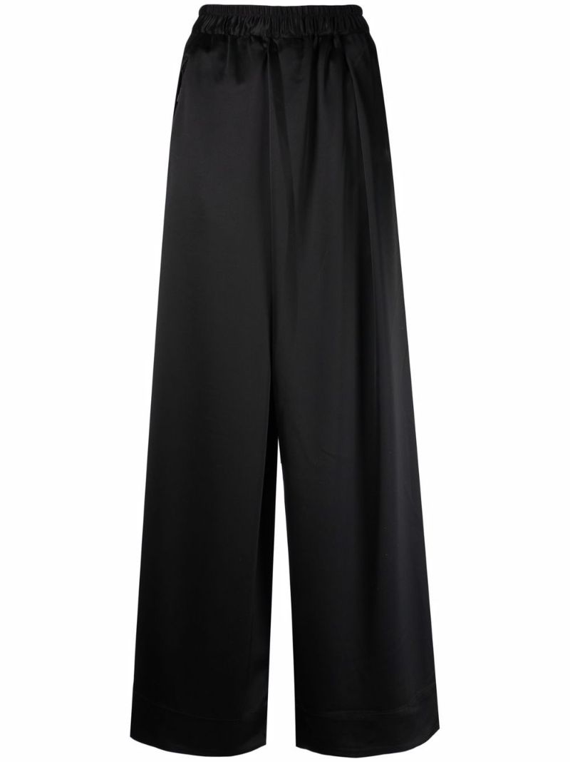 Black Classic Tech Wide-leg Trousers