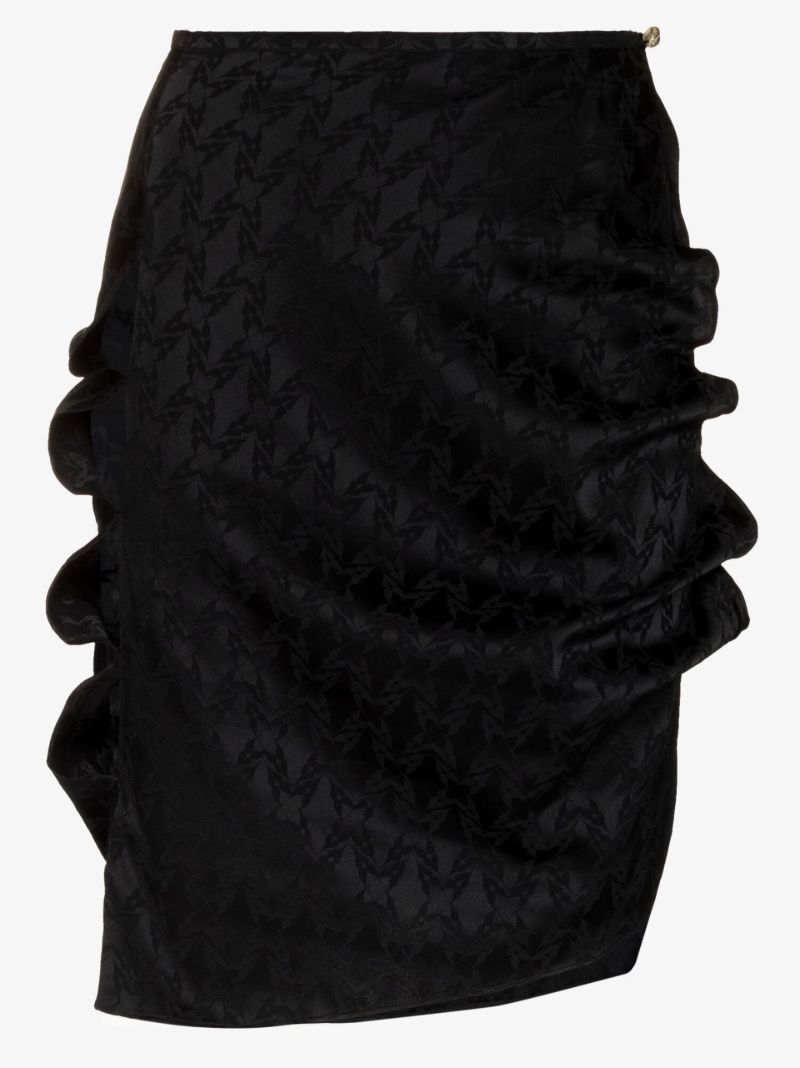 Cutout Jacquard Silk Skirt