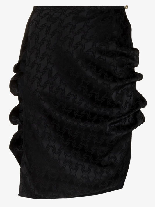 Cutout Jacquard Silk Skirt
