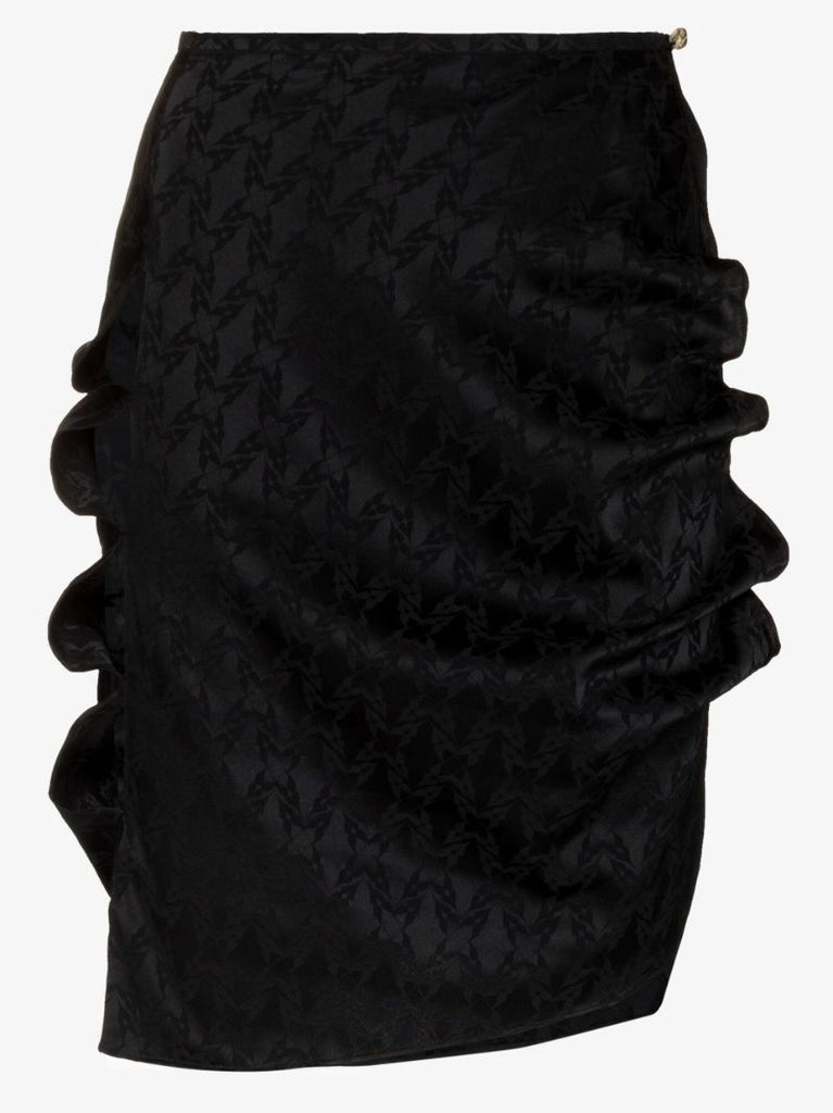 Cutout Jacquard Silk Skirt