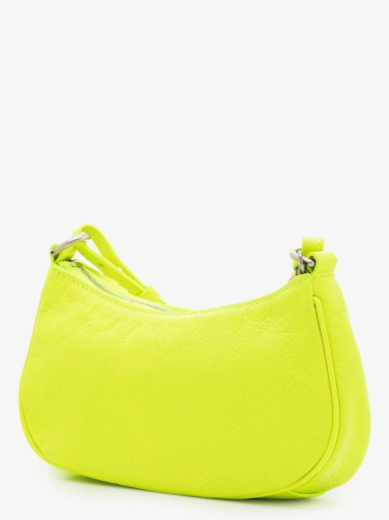 Yellow Le Cagole Mini Leather Shoulder Bag