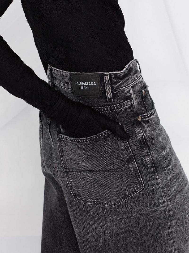Black Wide Leg Denim Jeans