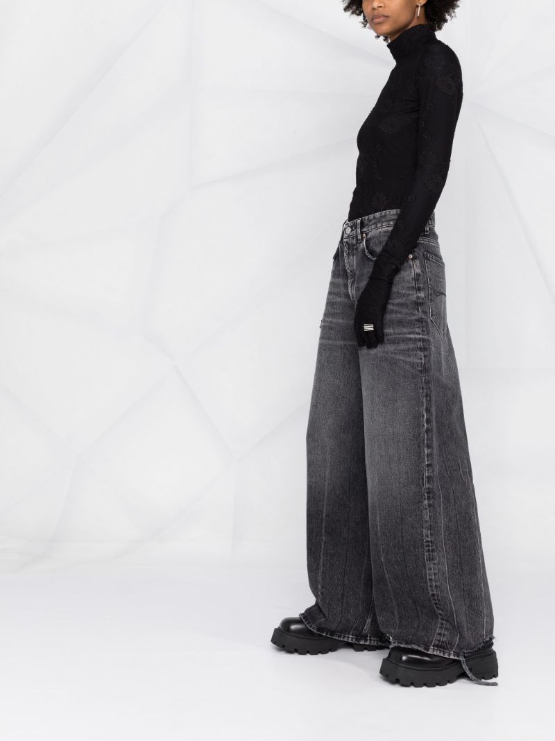 Black Wide Leg Denim Jeans