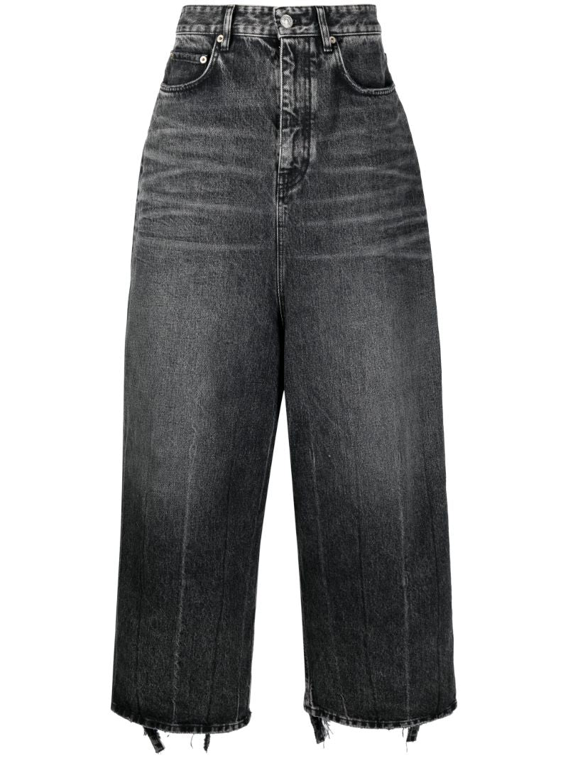 Black Wide Leg Denim Jeans