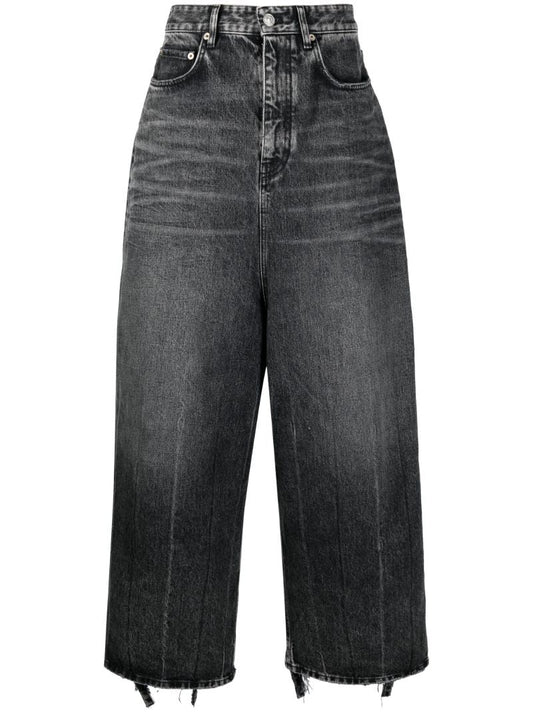 Black Wide Leg Denim Jeans
