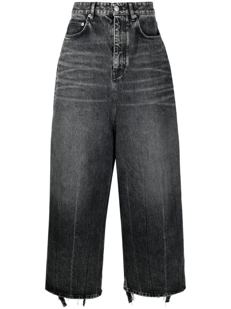 Black Wide Leg Denim Jeans