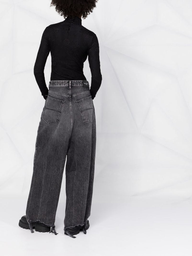 Black Wide Leg Denim Jeans