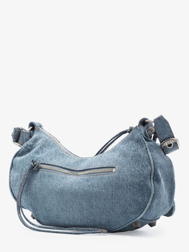 Blue Le Cagole Denim Shoulder Bag