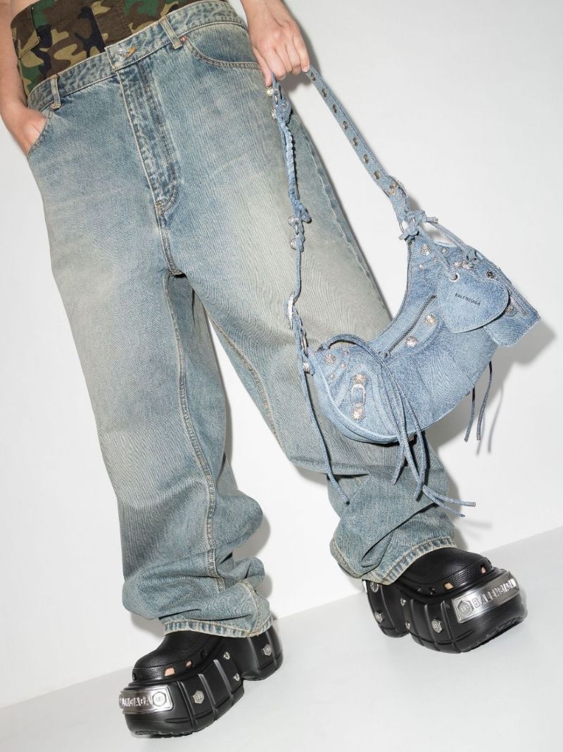 Blue Le Cagole Denim Shoulder Bag