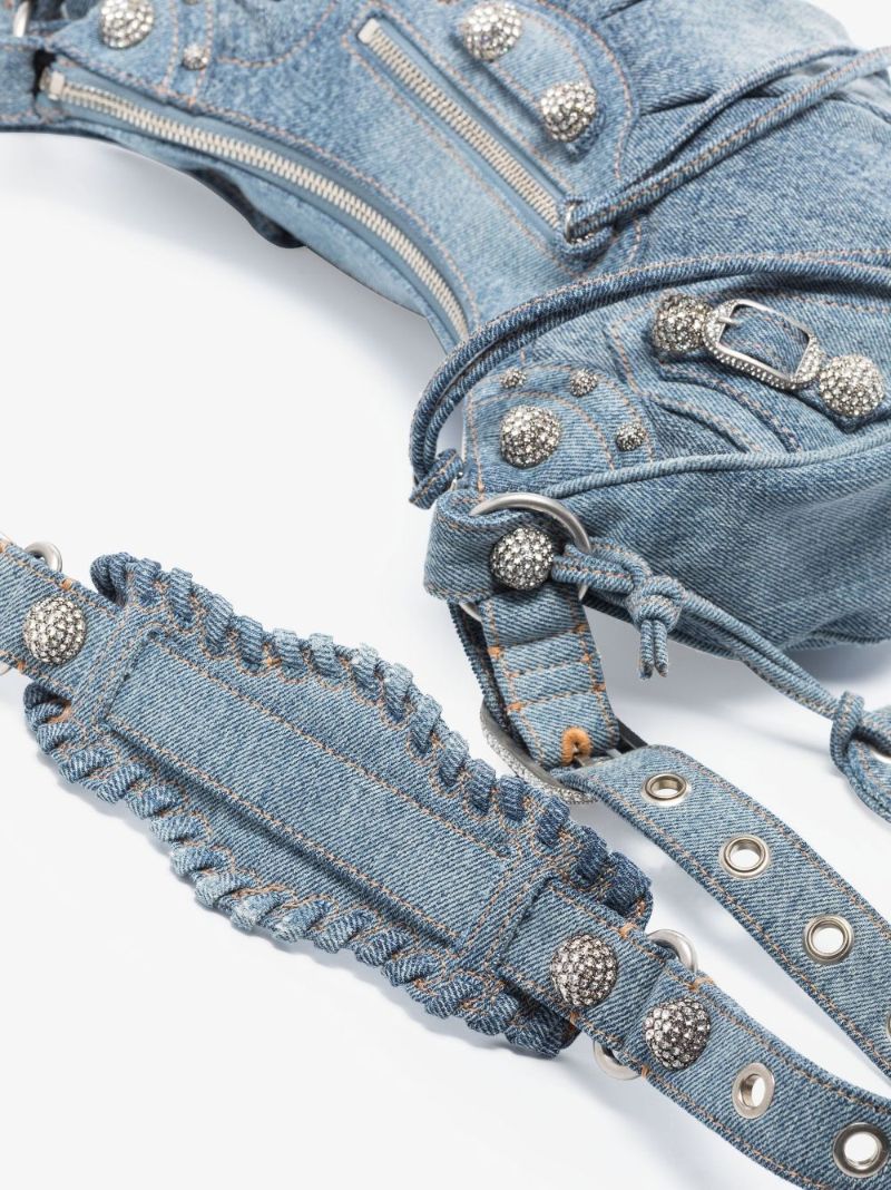 Blue Le Cagole Denim Shoulder Bag