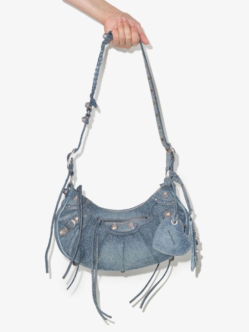 Blue Le Cagole Denim Shoulder Bag
