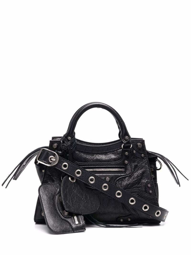 Black Neo Cagole Mini Leather Top Handle Bag
