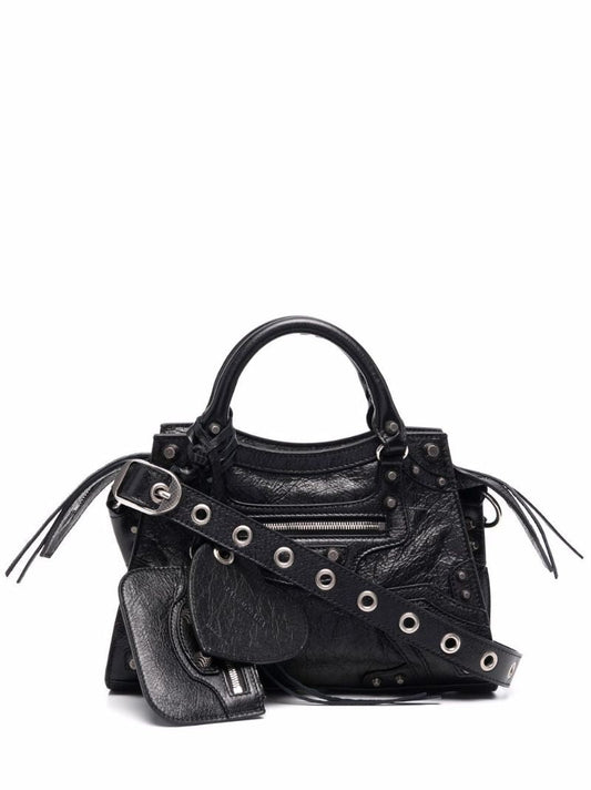 Black Neo Cagole Mini Leather Top Handle Bag