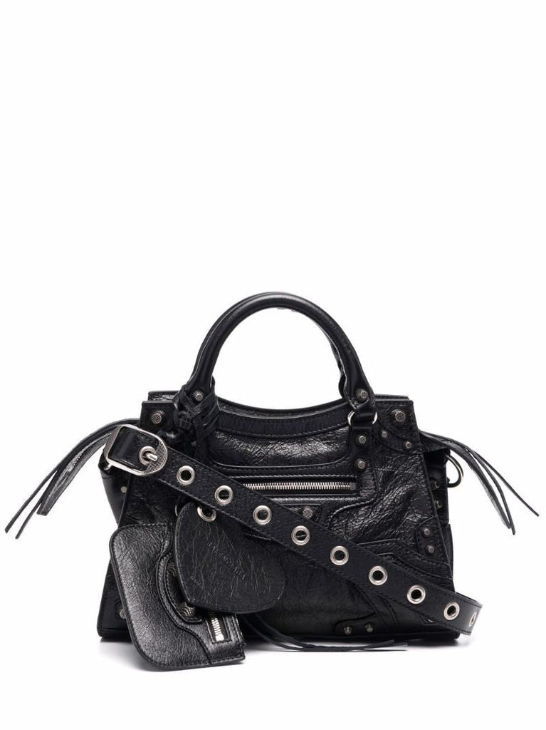Black Neo Cagole Mini Leather Top Handle Bag