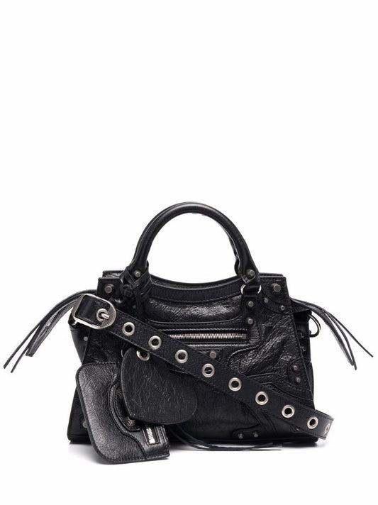 Black Neo Cagole Mini Leather Top Handle Bag