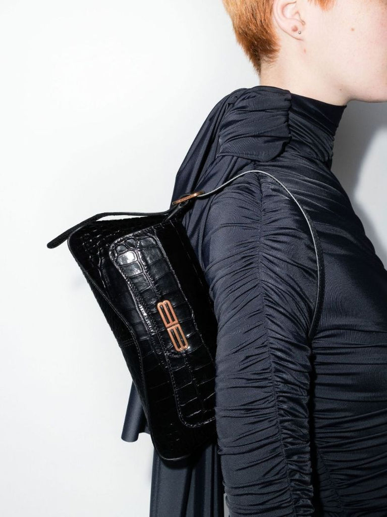 Black Xx Flap Small Leather Shoulder Bag