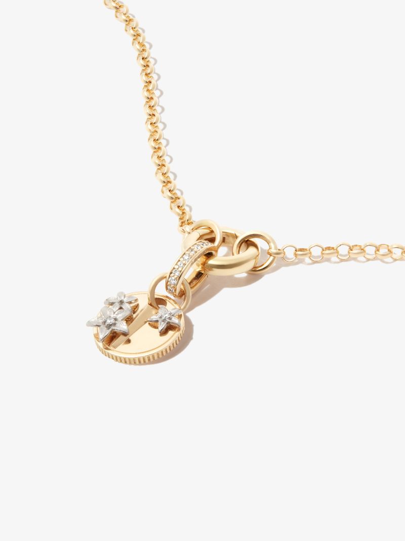 18k Yellow Gold Resilience Mini Diamond Medallion Charm