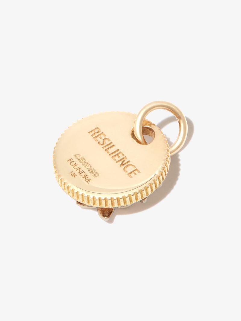 18k Yellow Gold Resilience Mini Diamond Medallion Charm