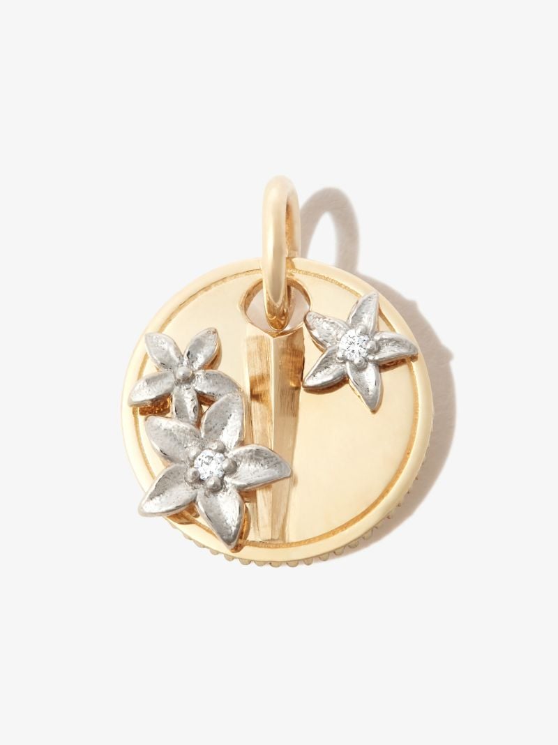 18k Yellow Gold Resilience Mini Diamond Medallion Charm