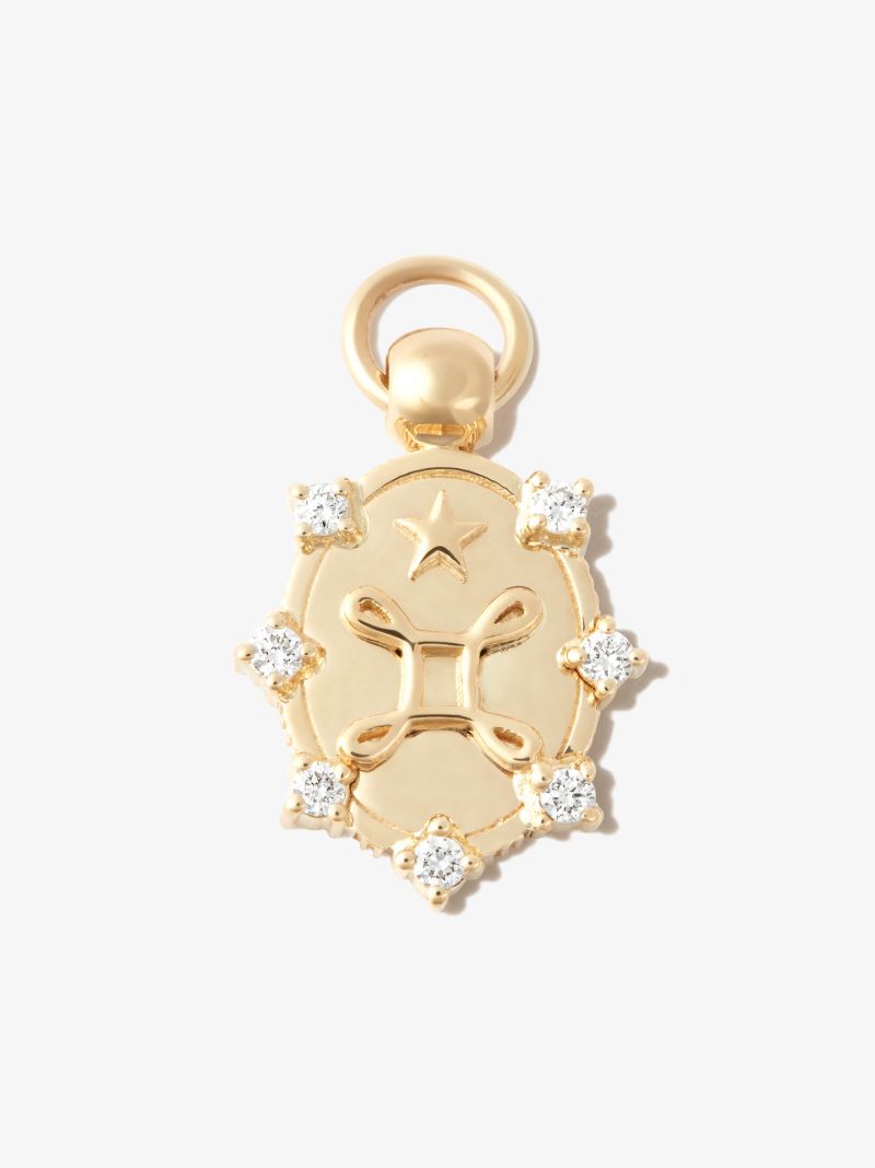 18k Yellow Gold True Love Miniature Diamond Medallion Charm