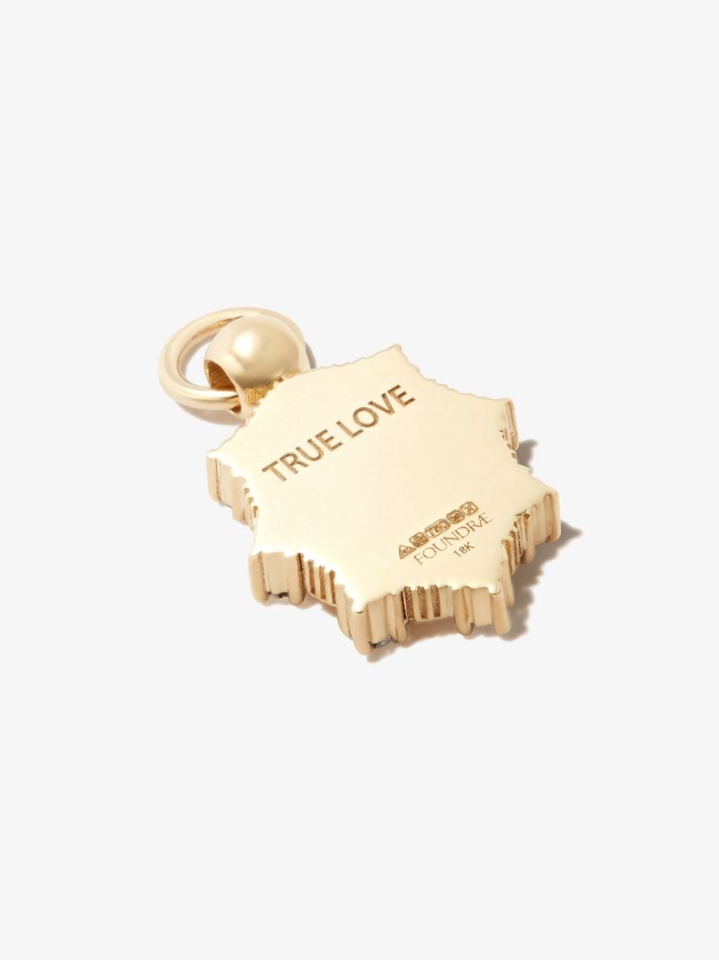 18k Yellow Gold True Love Miniature Diamond Medallion Charm