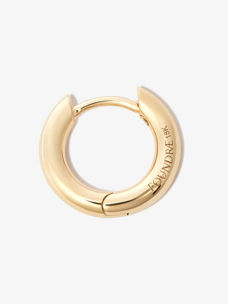 18k Yellow Gold Petite Chubby Hoop Earring