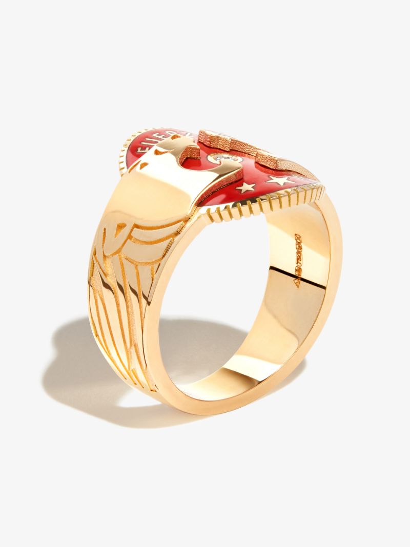 18k Yellow Gold Strength Diamond Ring