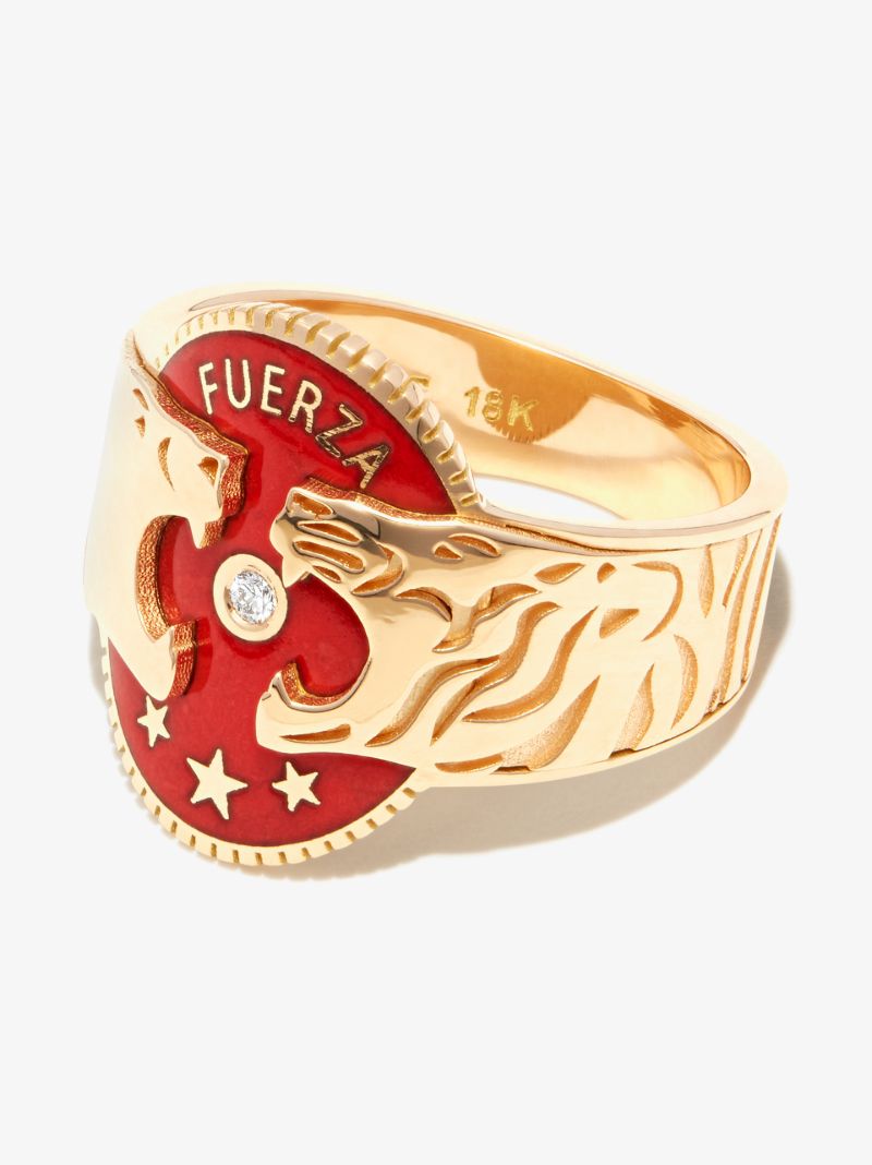 18k Yellow Gold Strength Diamond Ring
