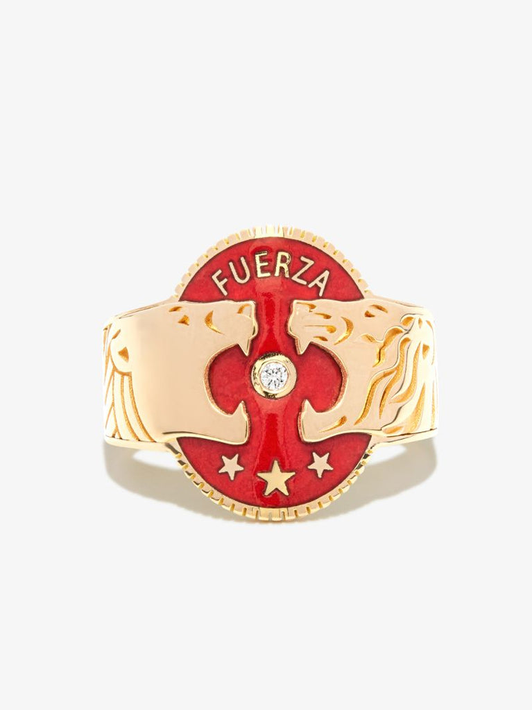 18k Yellow Gold Strength Diamond Ring