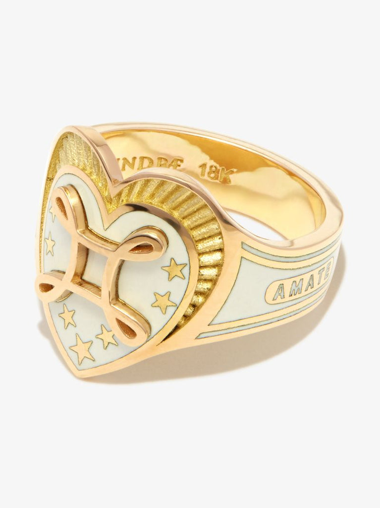 18k Yellow Gold True Love Cigar Band Ring