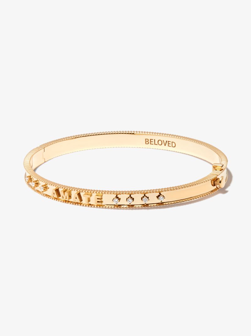 18k Yellow Gold Amate Love Coin Edge Diamond Bracelet