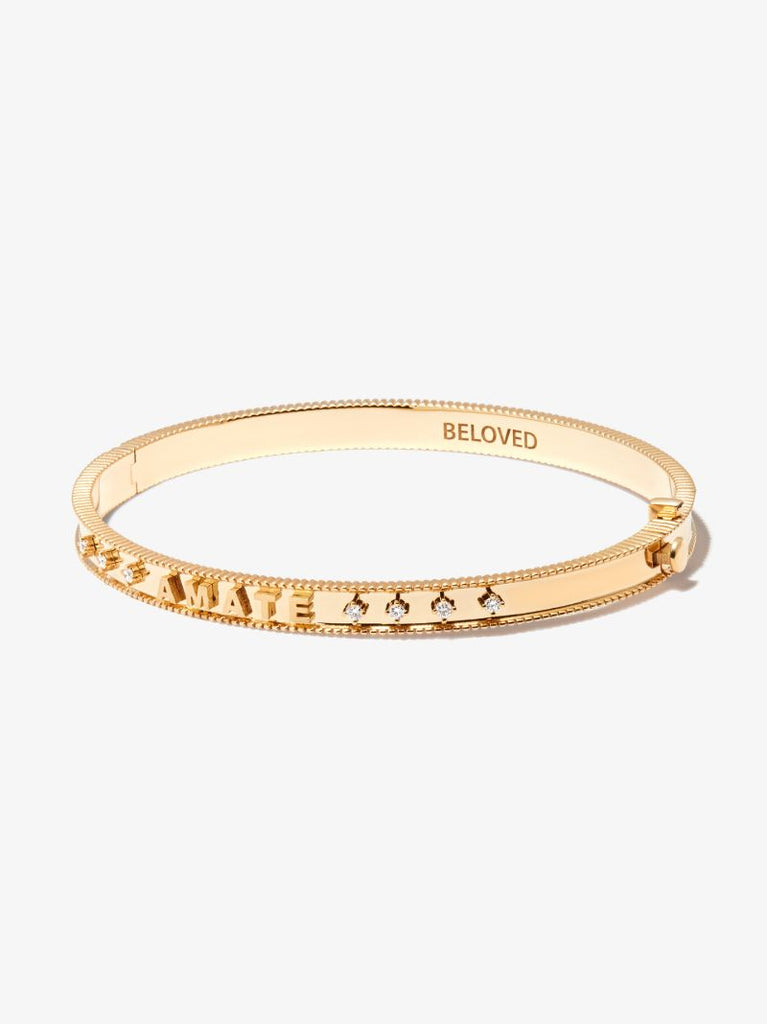 18k Yellow Gold Amate Love Coin Edge Diamond Bracelet