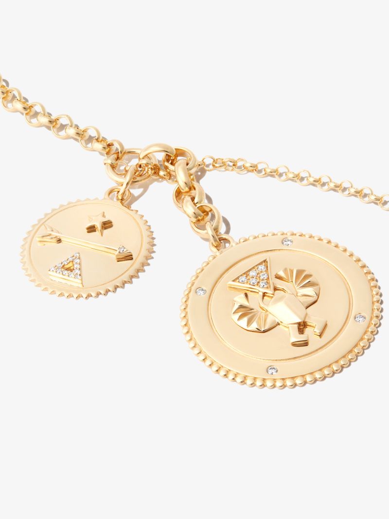 18k Yellow Gold Dream Protection Mixed Belcher Chain Diamond Necklace